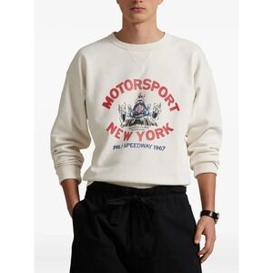 MENS POLO RALPH LAUREN PULLOVER CREW NECK SWEATSHIRT~OFF WHITE~NWT